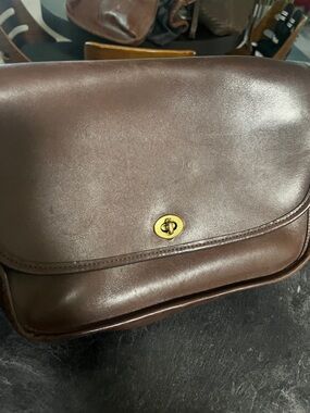 Classic Coach Brown Leather Crossbody Bag